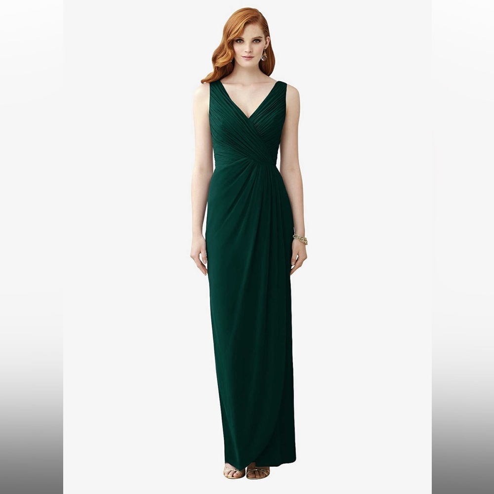 Dessy Collection Sleeveless Draped Lux Chiffon Maxi Dress Women's Size 16,18,&20